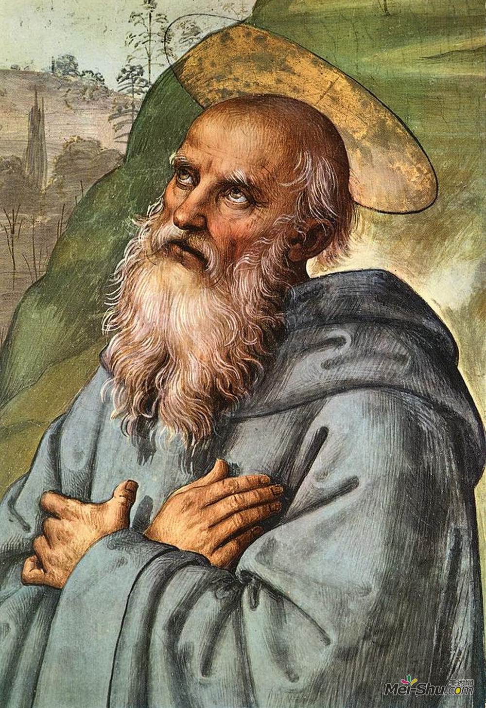 彼得罗·贝鲁吉诺(Pietro Perugino)高清作品《帕兹十字架（详图3）》