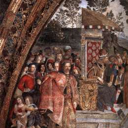 《圣凯瑟琳的争论（细节）》宾杜里乔(Pinturicchio)高清作品欣赏