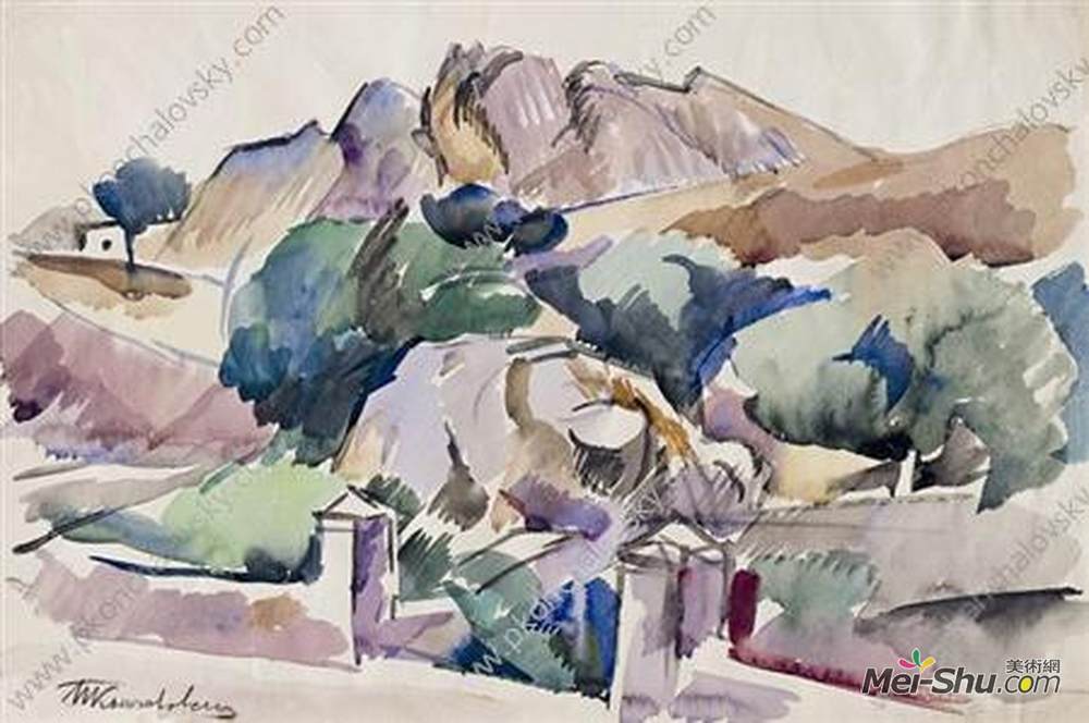 孔科洛夫茨基(Pyotr Konchalovsky)高清作品《古尔祖夫。山。》