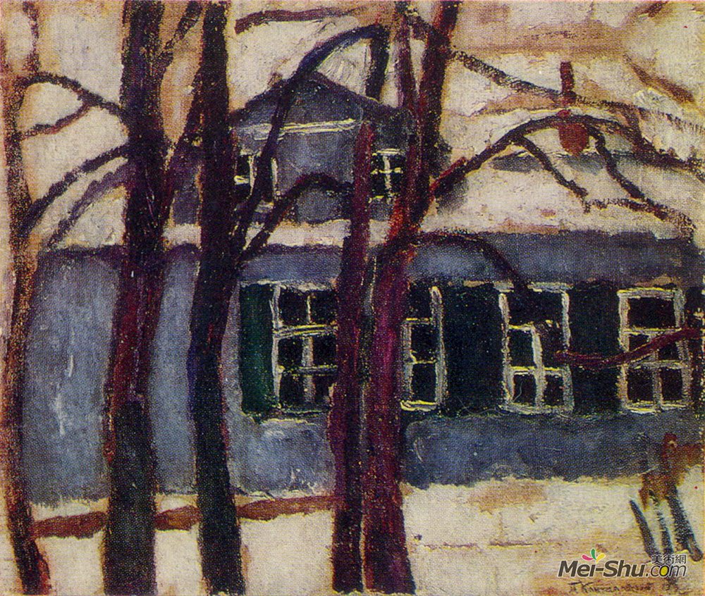 孔科洛夫茨基(Pyotr Konchalovsky)高清作品《阿布拉姆采沃住宅》