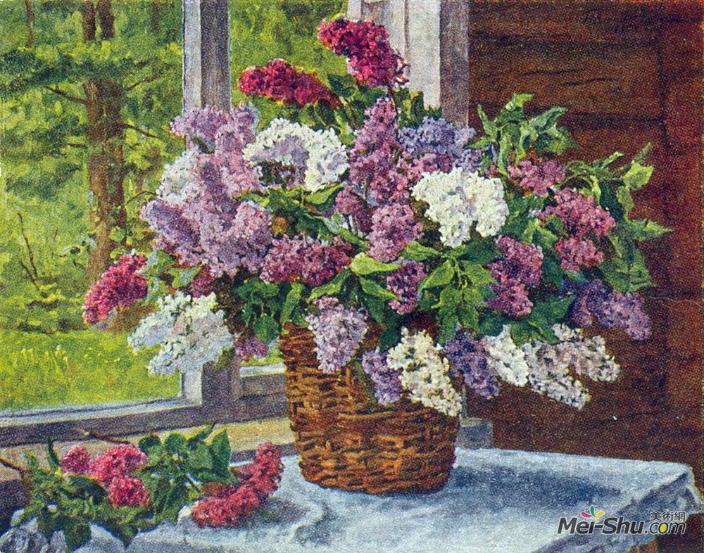 孔科洛夫茨基(Pyotr Konchalovsky)高清作品《窗外的丁香》