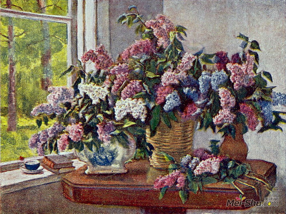 孔科洛夫茨基(Pyotr Konchalovsky)高清作品《窗外的丁香》