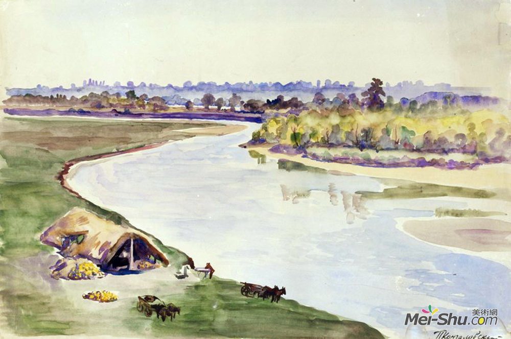 孔科洛夫茨基(Pyotr Konchalovsky)高清作品《在河边》