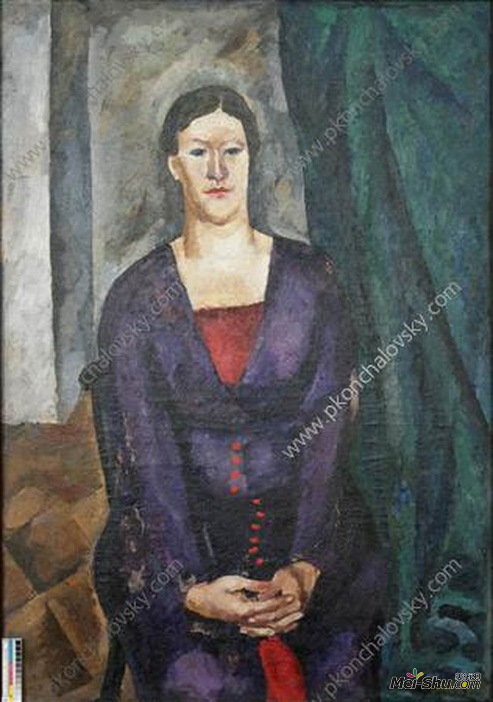 孔科洛夫茨基(Pyotr Konchalovsky)高清作品《索菲亚彼得罗夫纳卡康瓦洛斯卡娅肖像》