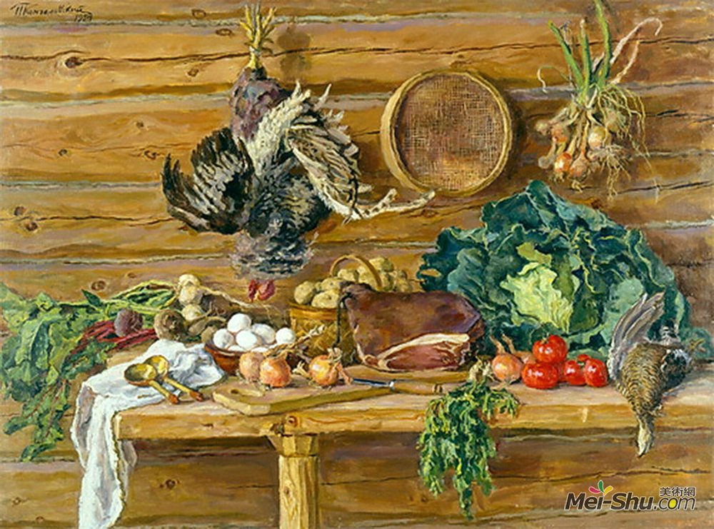 孔科洛夫茨基(Pyotr Konchalovsky)高清作品《静物食品贮藏室》