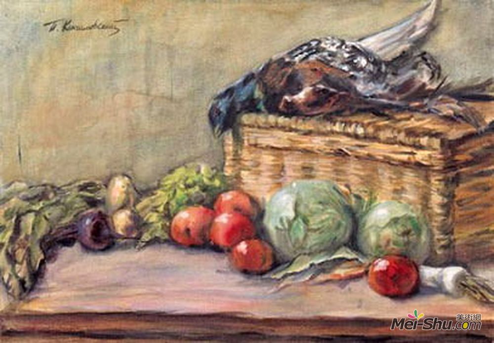 孔科洛夫茨基(Pyotr Konchalovsky)高清作品《静物与鸭子》