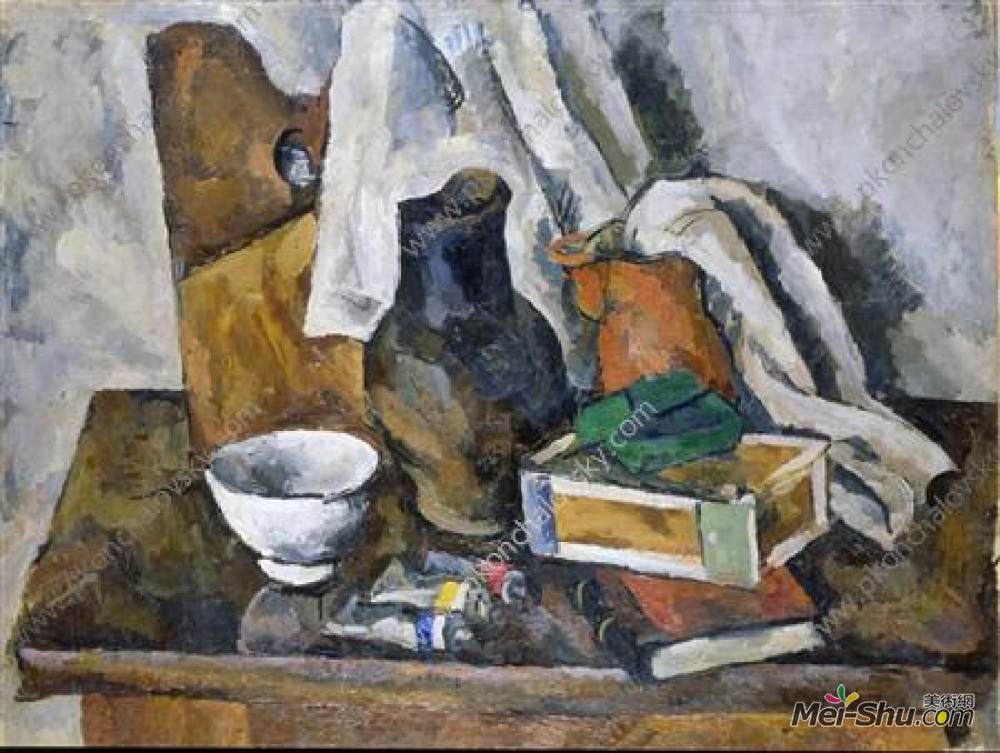 艺术家:孔科洛夫茨基 年代:1919 风格:立体主义 类型:静物 标签:餐具