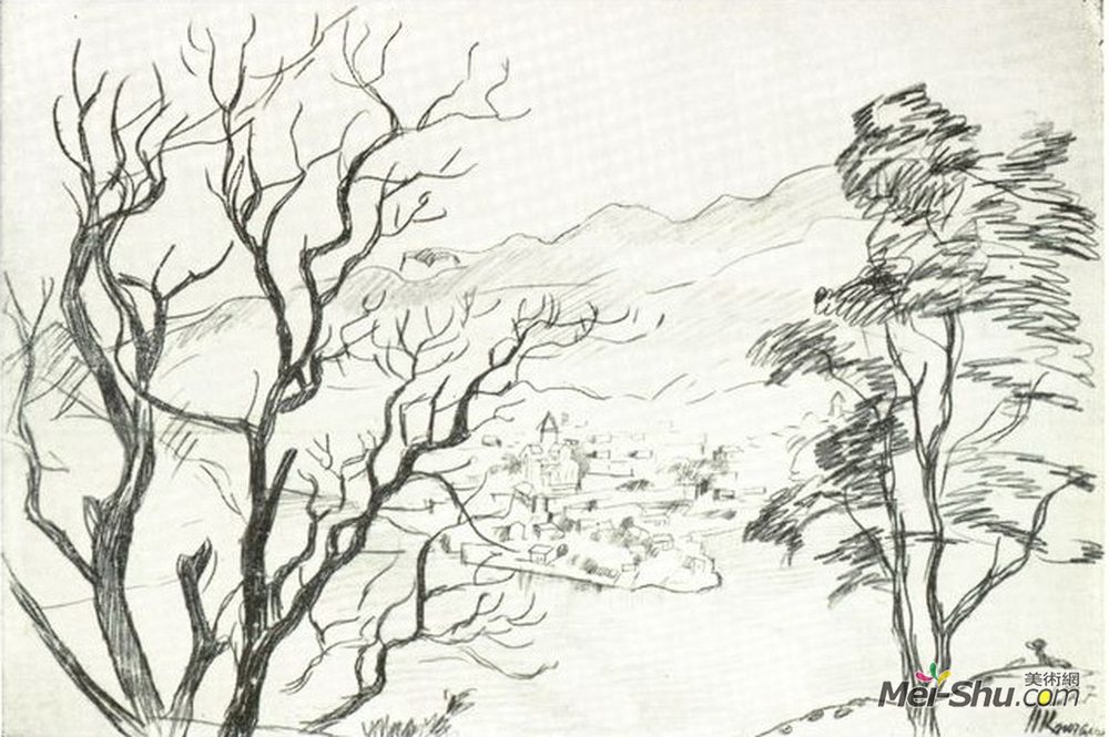 孔科洛夫茨基(Pyotr Konchalovsky)高清作品《姆茨赫塔看法从山的》