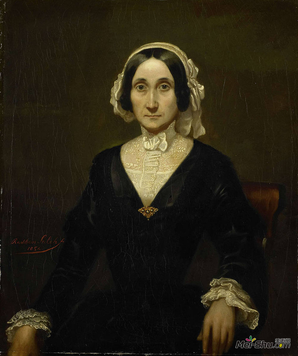 拉登·萨利赫(Raden Saleh)高清作品《Portrait of Mrs. W.J.S. van Alphen, Baroness van Reede van O》