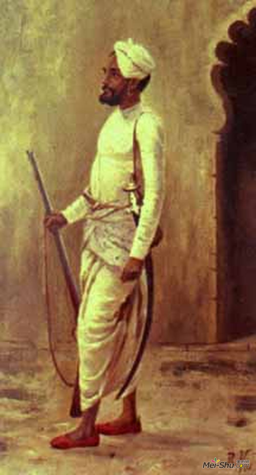 拉贾·拉维·瓦尔马(Raja Ravi Varma)高清作品《拉贾帕特拉士兵》