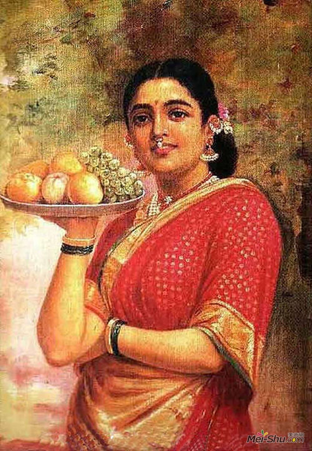 拉贾·拉维·瓦尔马(Raja Ravi Varma)高清作品《The Maharashtrian Lady》