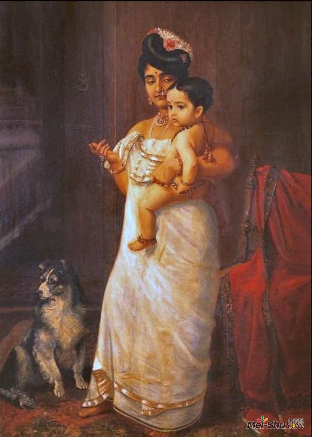 拉贾·拉维·瓦尔马(Raja Ravi Varma)高清作品《帕帕来了》