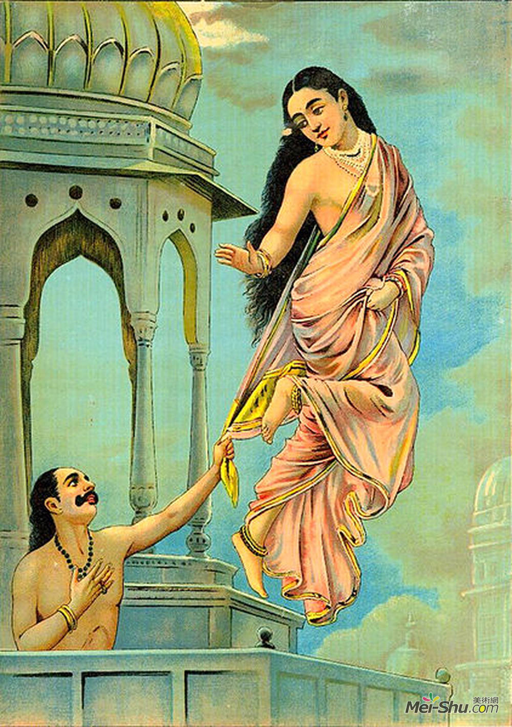 拉贾·拉维·瓦尔马(Raja Ravi Varma)高清作品《Urvashi和pururavas》
