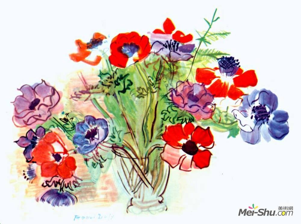 劳尔·杜飞(Raoul Dufy)高清作品《一束鲜花》