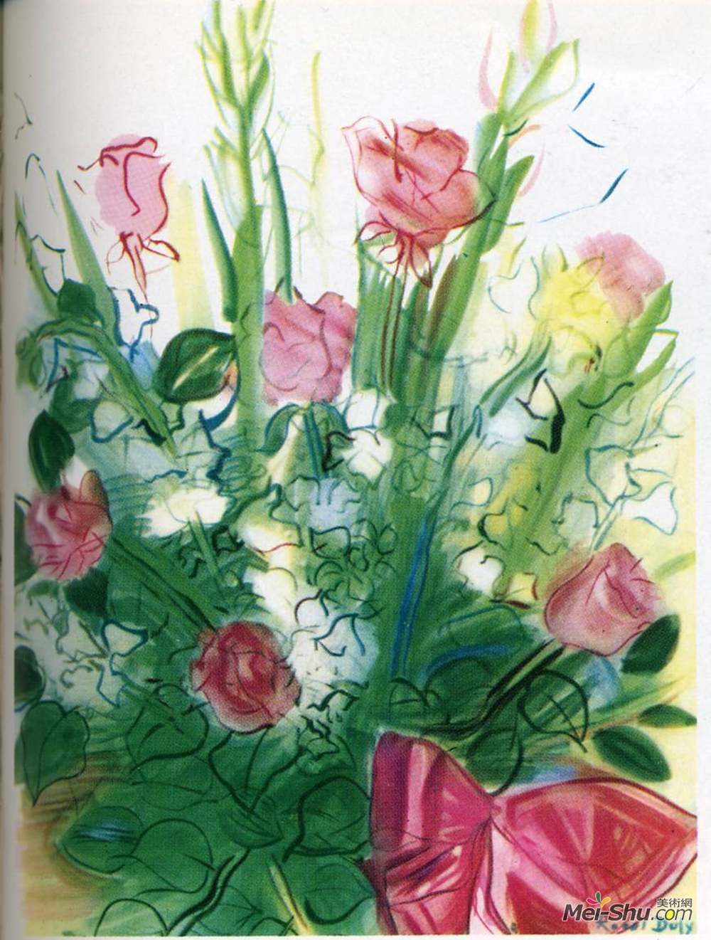 劳尔·杜飞(Raoul Dufy)高清作品《玫瑰花束》
