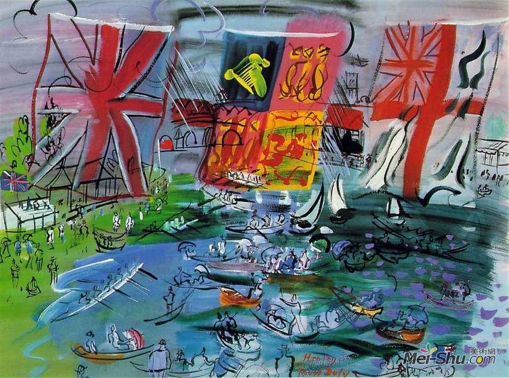 劳尔·杜飞(Raoul Dufy)高清作品《划船赛》