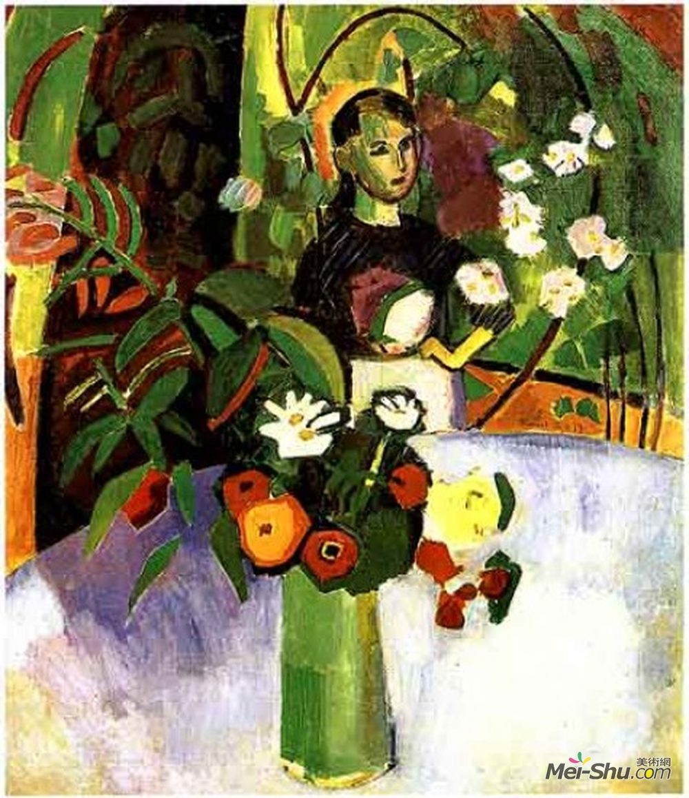 劳尔·杜飞(Raoul Dufy)高清作品《珍妮与鲜花》