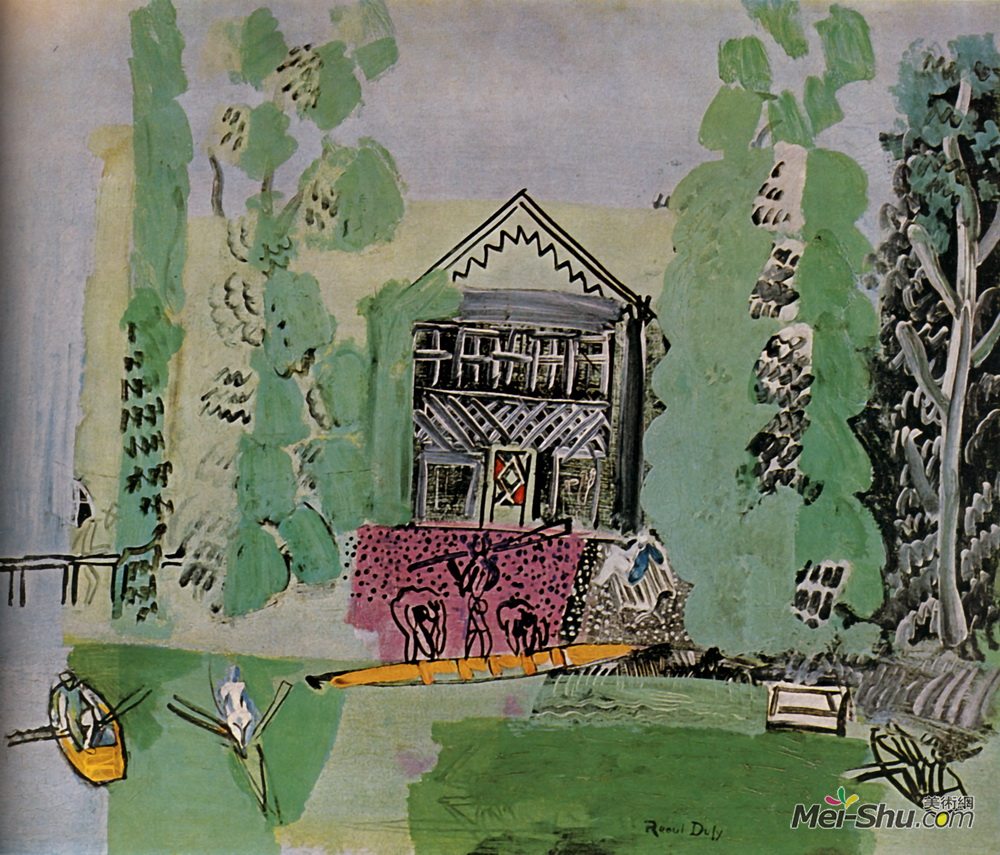 劳尔·杜飞(Raoul Dufy)高清作品《马恩河上的桨手》