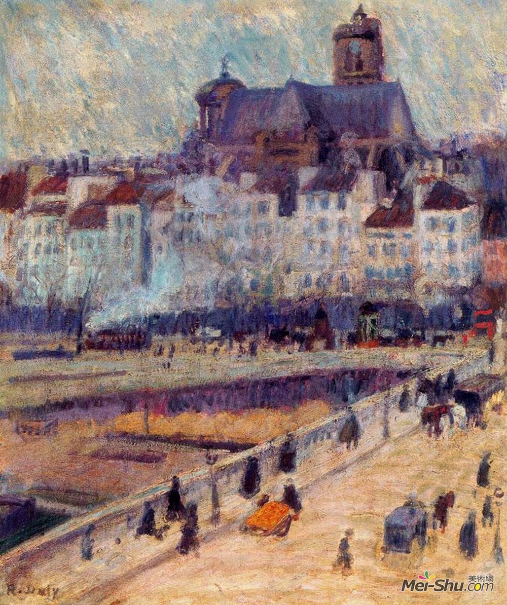 劳尔·杜飞(Raoul Dufy)高清作品《路易斯菲利浦桥和圣吉尔瓦教堂》