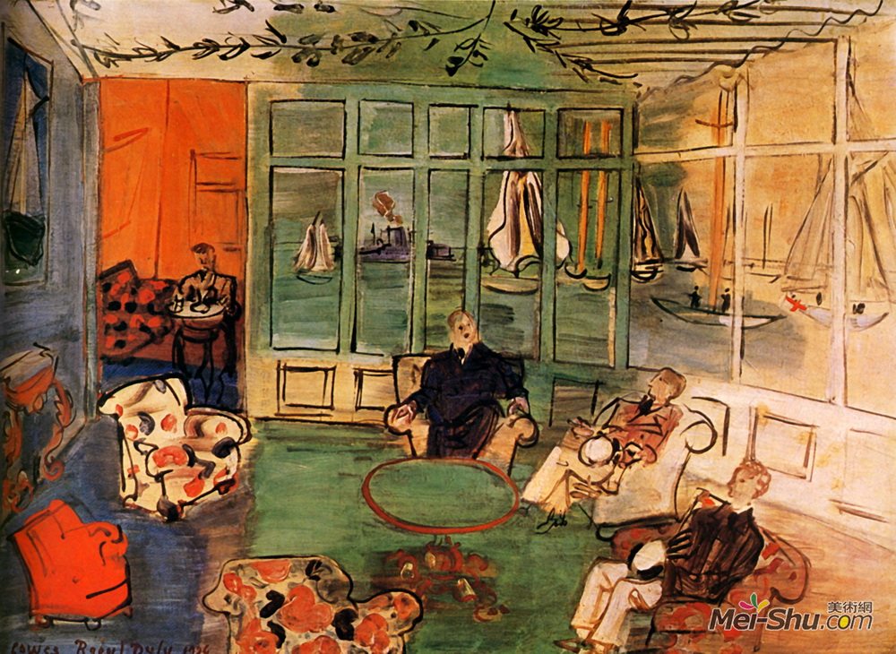 劳尔·杜飞(Raoul Dufy)高清作品《考斯航海俱乐部》