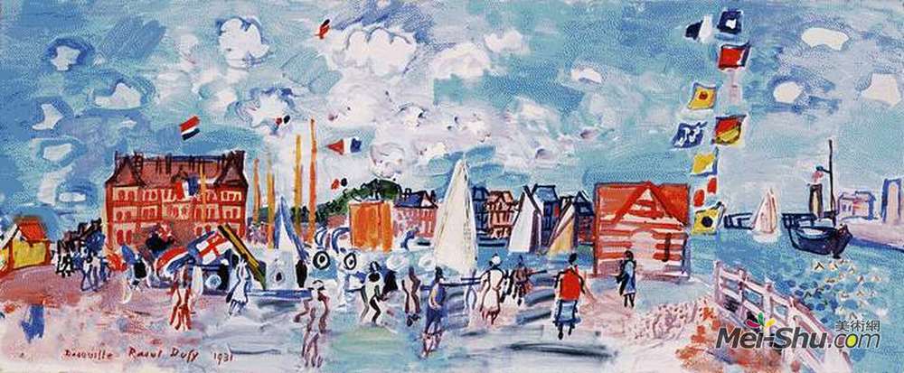 劳尔·杜飞(Raoul Dufy)高清作品《游艇俱乐部》