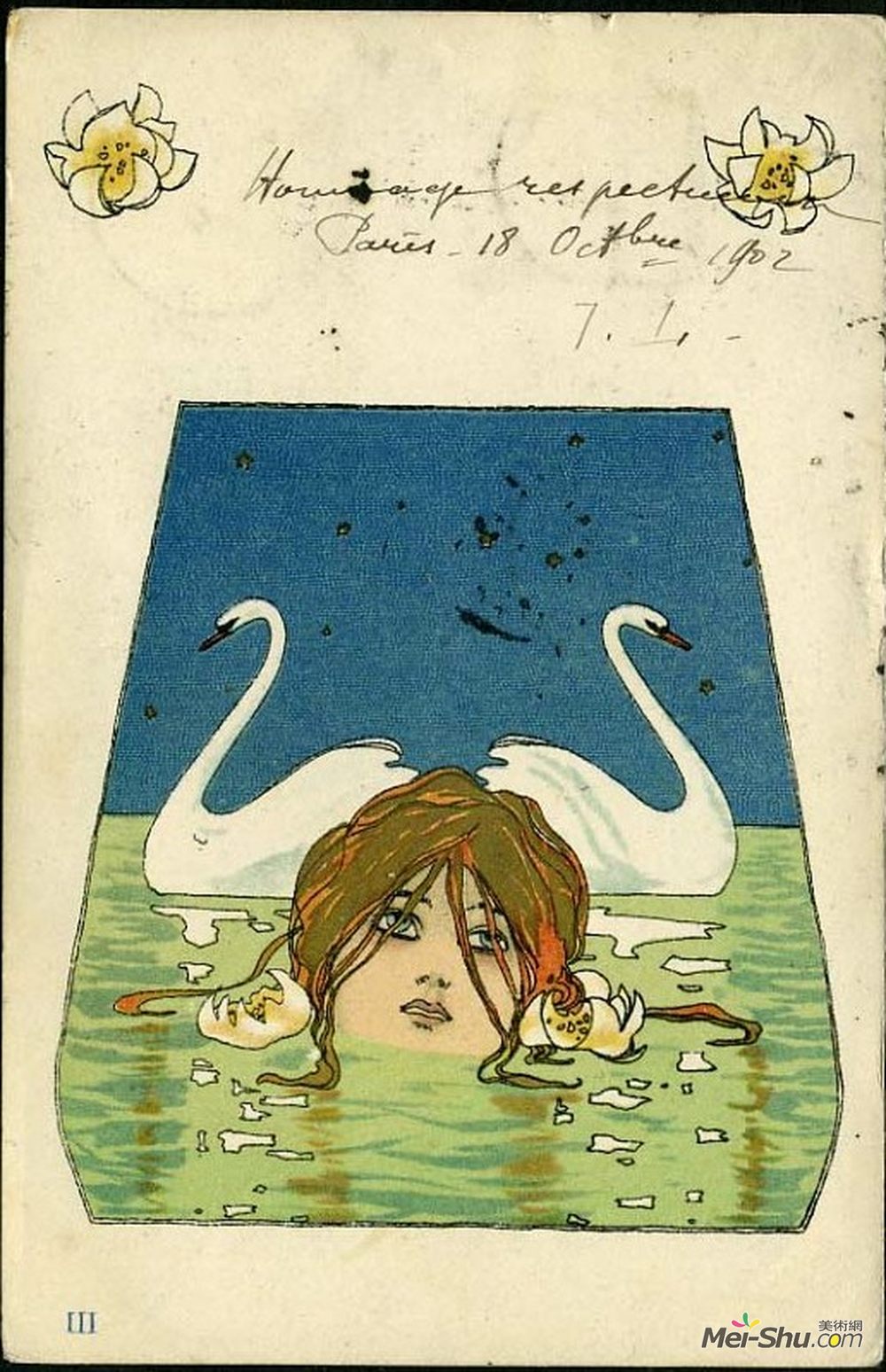 拉斐尔基什内尔(Raphael Kirchner)高清作品《列达与天鹅》