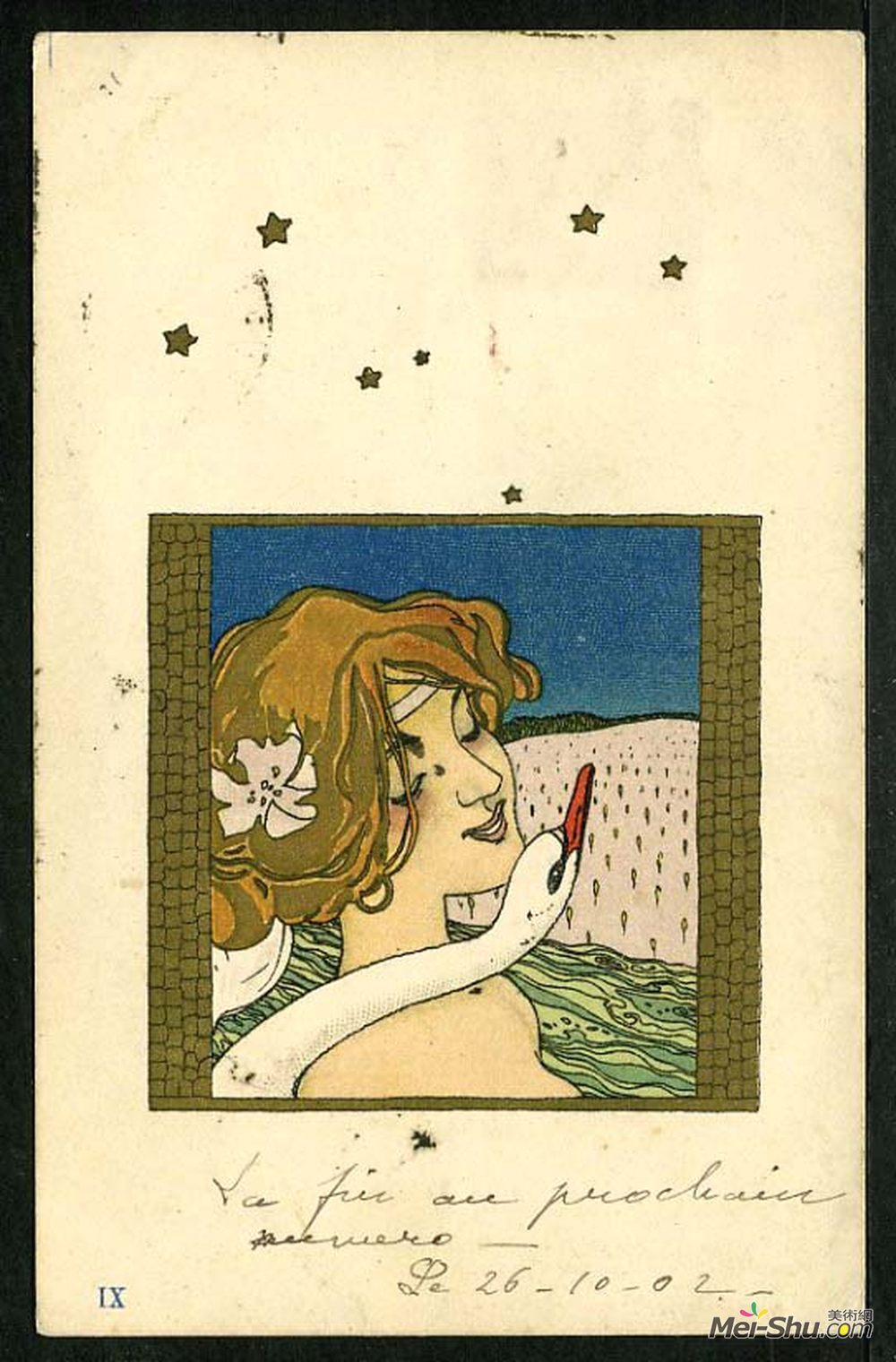 拉斐尔基什内尔(Raphael Kirchner)高清作品《列达与天鹅》