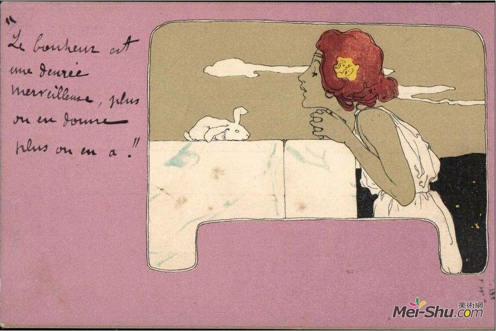 拉斐尔基什内尔(Raphael Kirchner)高清作品《紫色环绕的女孩》