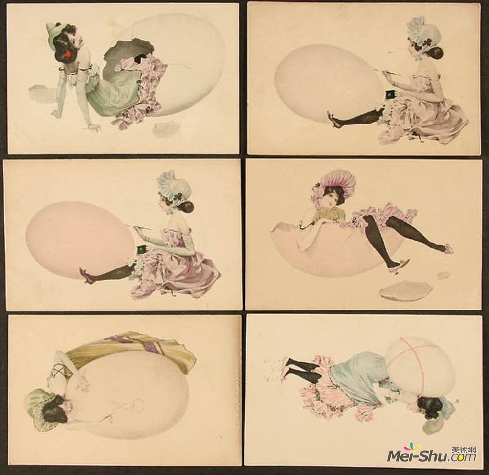 拉斐尔基什内尔(Raphael Kirchner)高清作品《女孩和鸡蛋》