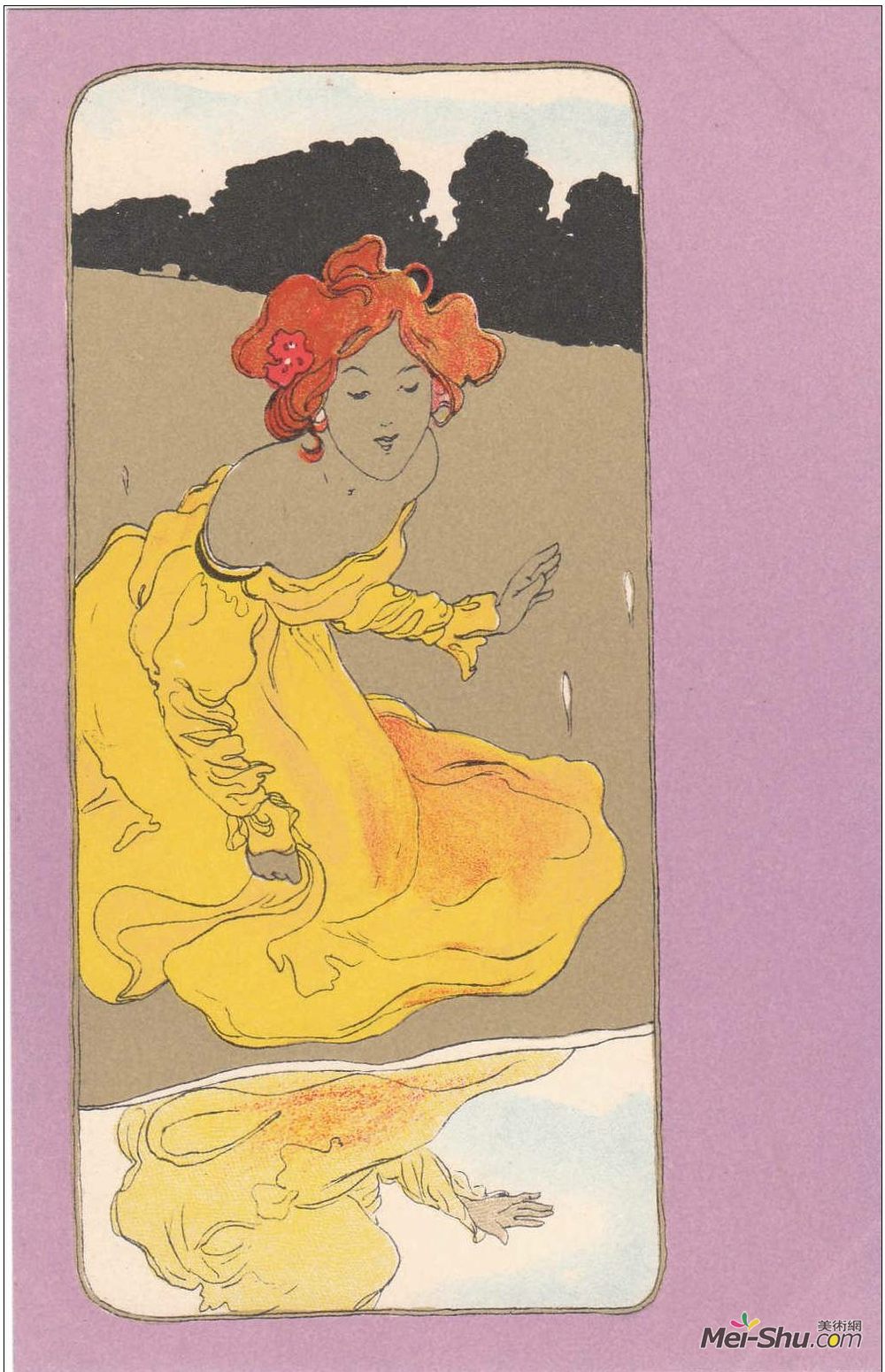 拉斐尔基什内尔(Raphael Kirchner)高清作品《紫色环绕的女孩》