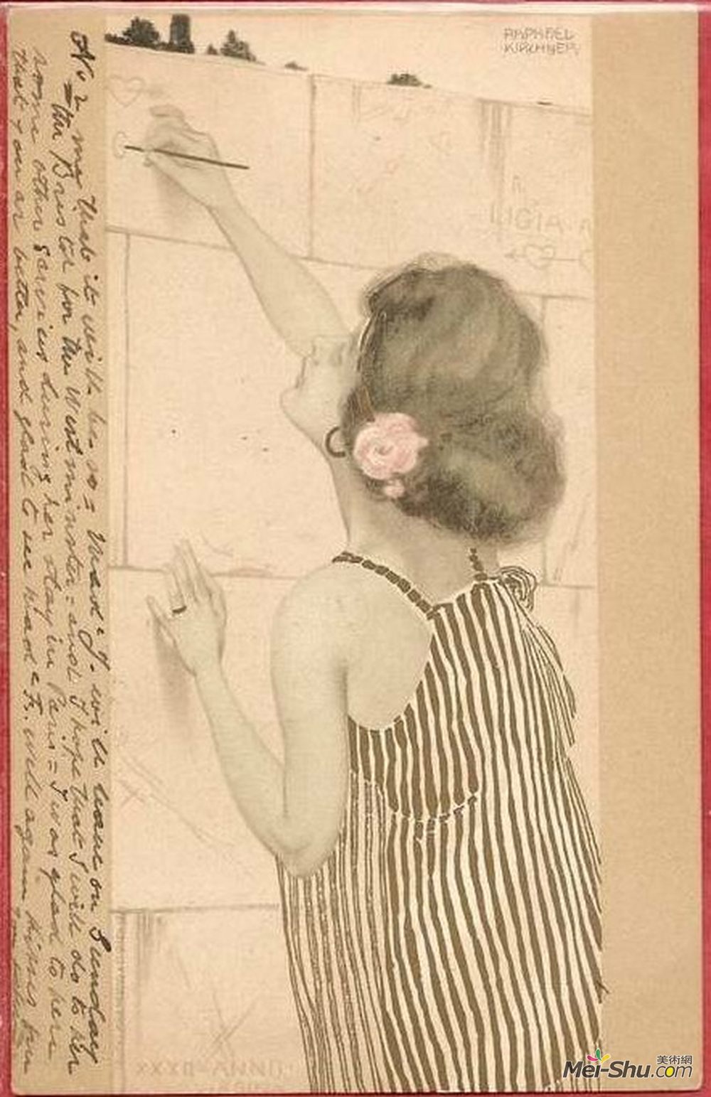 拉斐尔基什内尔(Raphael Kirchner)高清作品《棕色绿色边界之间的女孩》