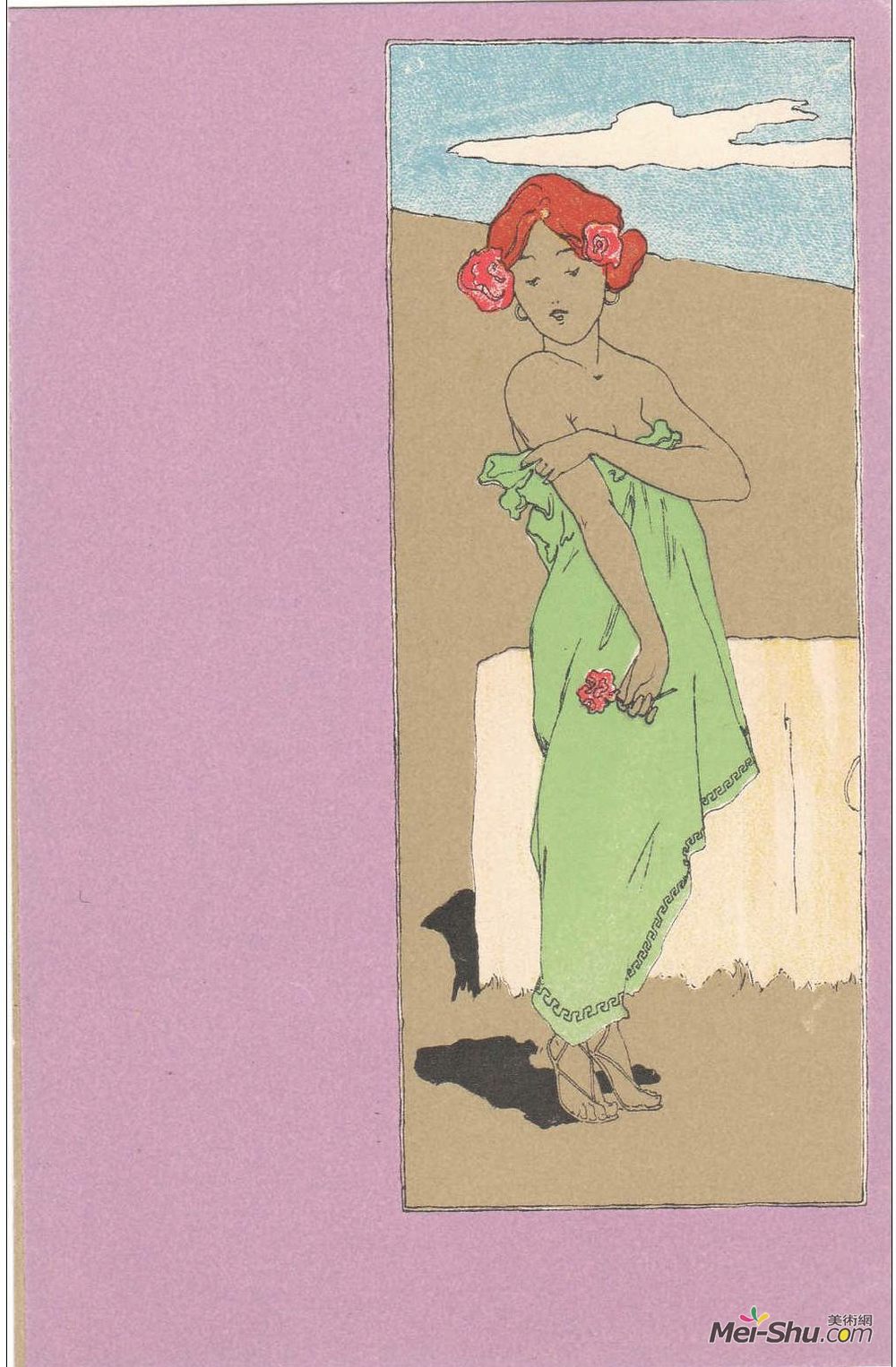 拉斐尔基什内尔(Raphael Kirchner)高清作品《紫色环绕的女孩》