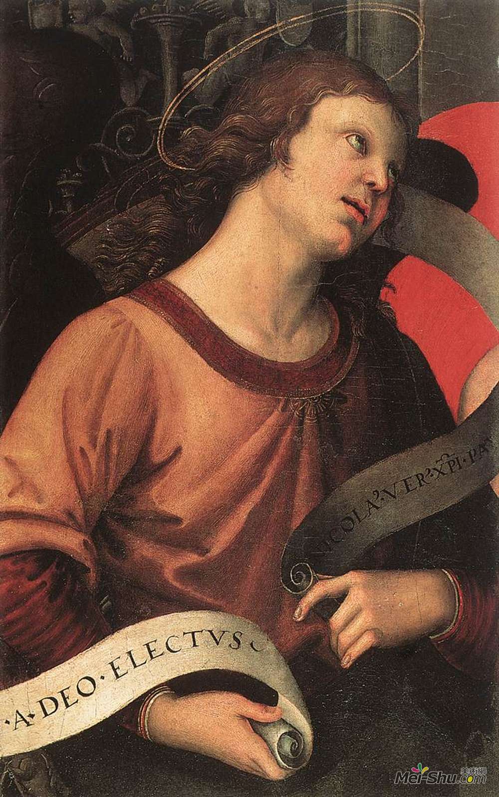 拉斐尔(Raphael)高清作品《Angel, from the polyptych of St. Nicolas of Tolentino》