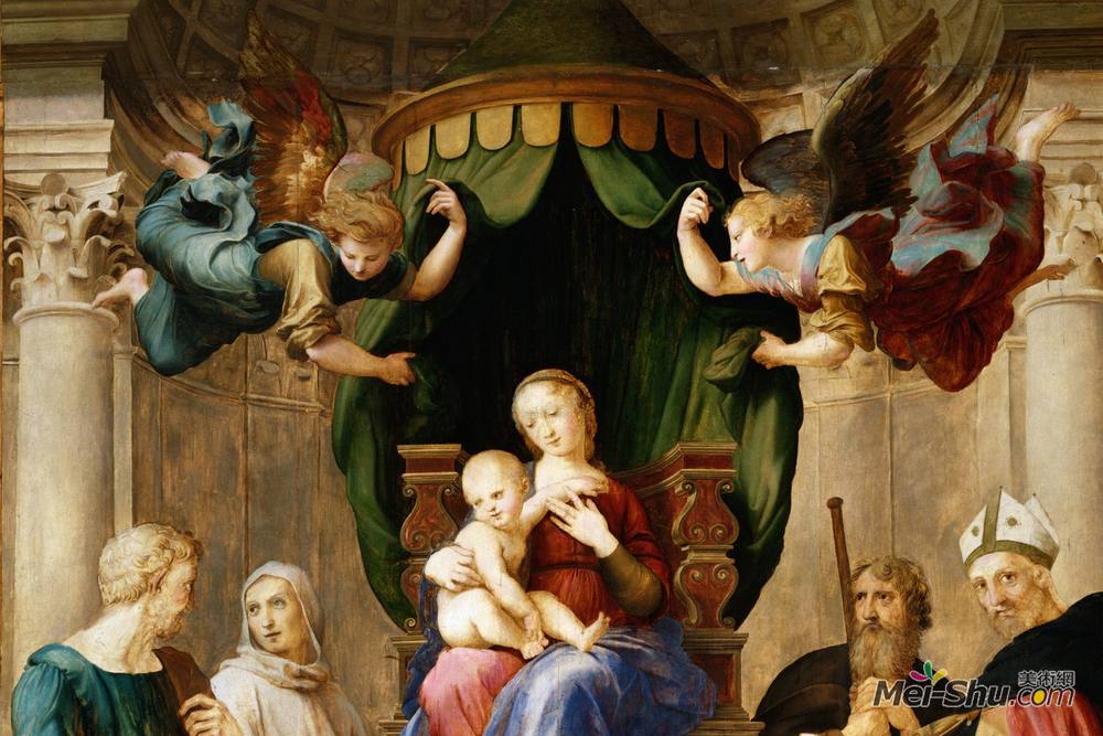 拉斐尔(Raphael)高清作品《Madonna with the Baldachino (detail)》