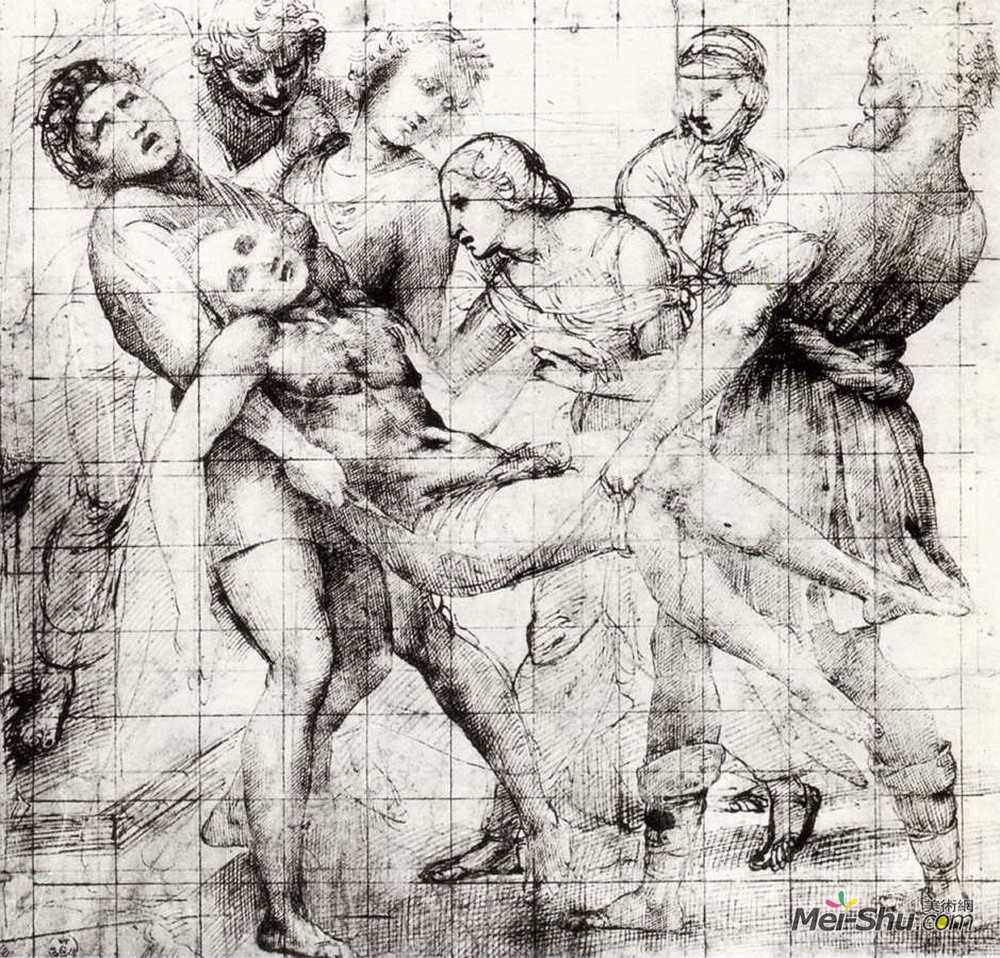 拉斐尔(Raphael)高清作品《Study for the 'Entombment' in the Galleria B》