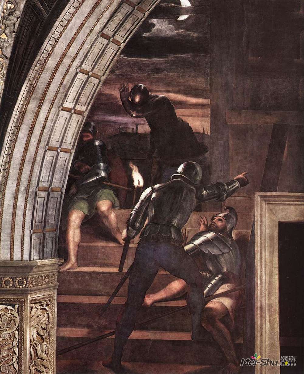 拉斐尔(Raphael)高清作品《The Guards Outside the Prison, detail from 'The Libe》