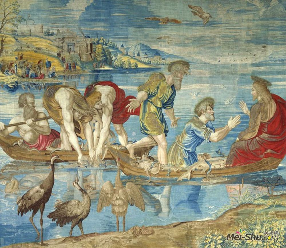 拉斐尔(Raphael)高清作品《The Miraculous Draught of Fishes (cartoon for the Sistine Ch》