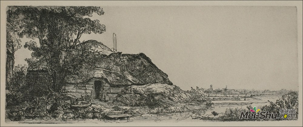 伦勃朗(Rembrandt)高清作品《有帆的大景观》