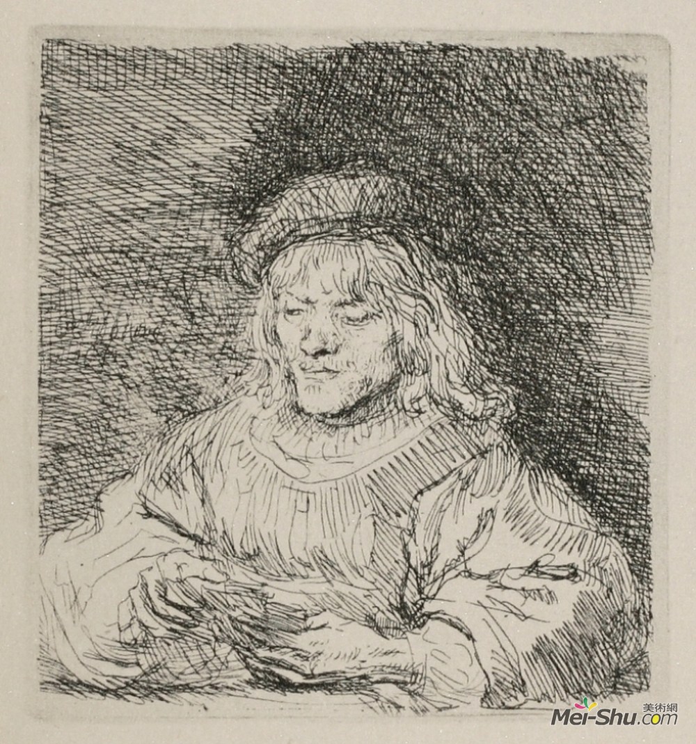 伦勃朗(Rembrandt)高清作品《玩扑克牌的人》