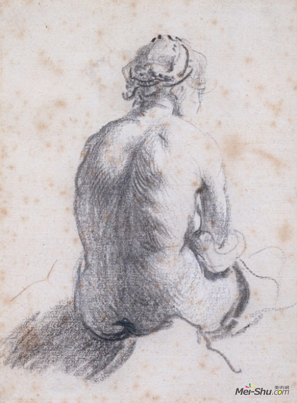 伦勃朗(Rembrandt)高清作品《从背部看女性裸体》