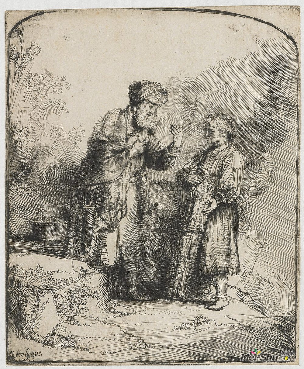 伦勃朗(Rembrandt)高清作品《亚伯拉罕与以撒》