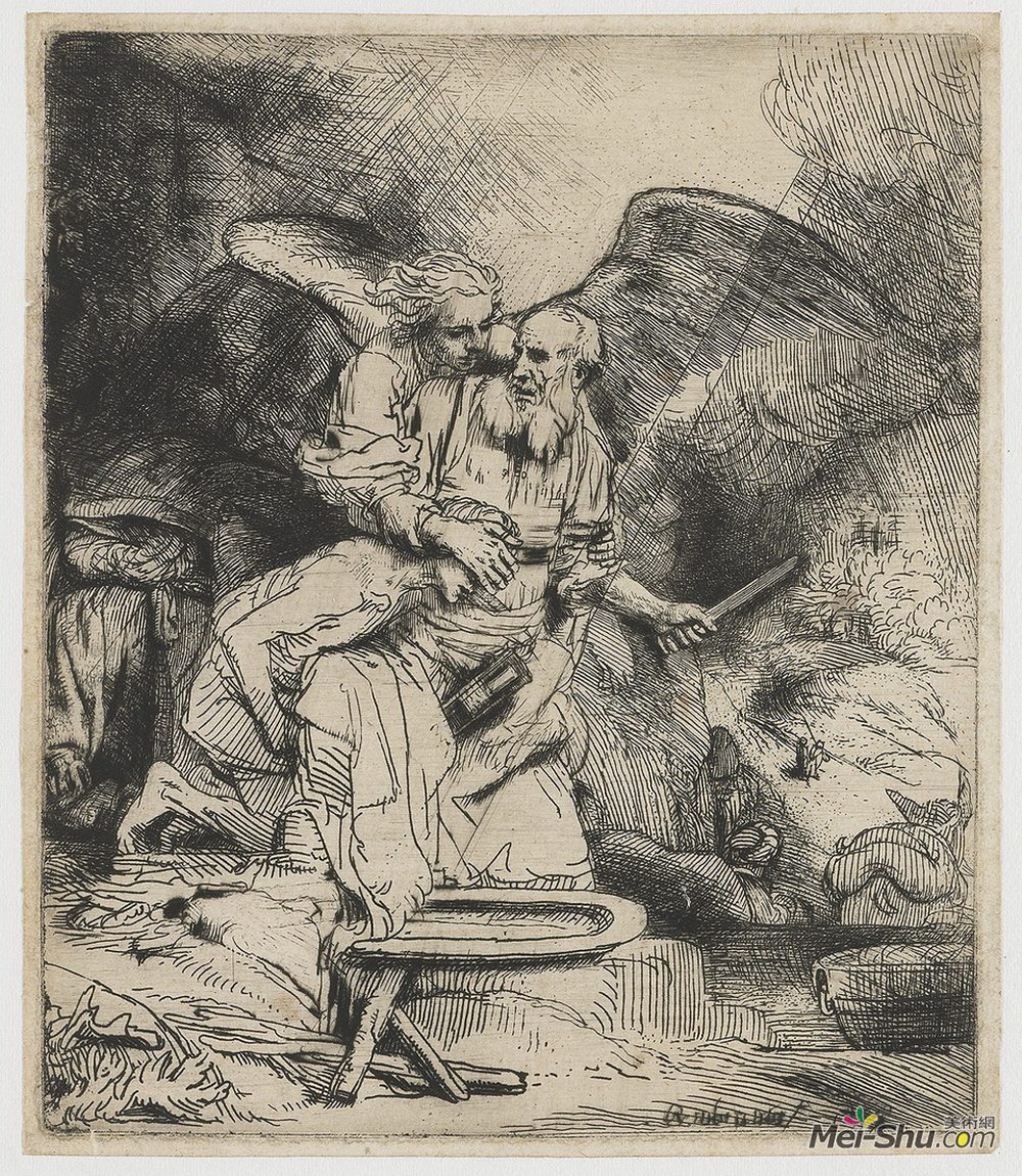 伦勃朗(Rembrandt)高清作品《亚伯拉罕的牺牲》