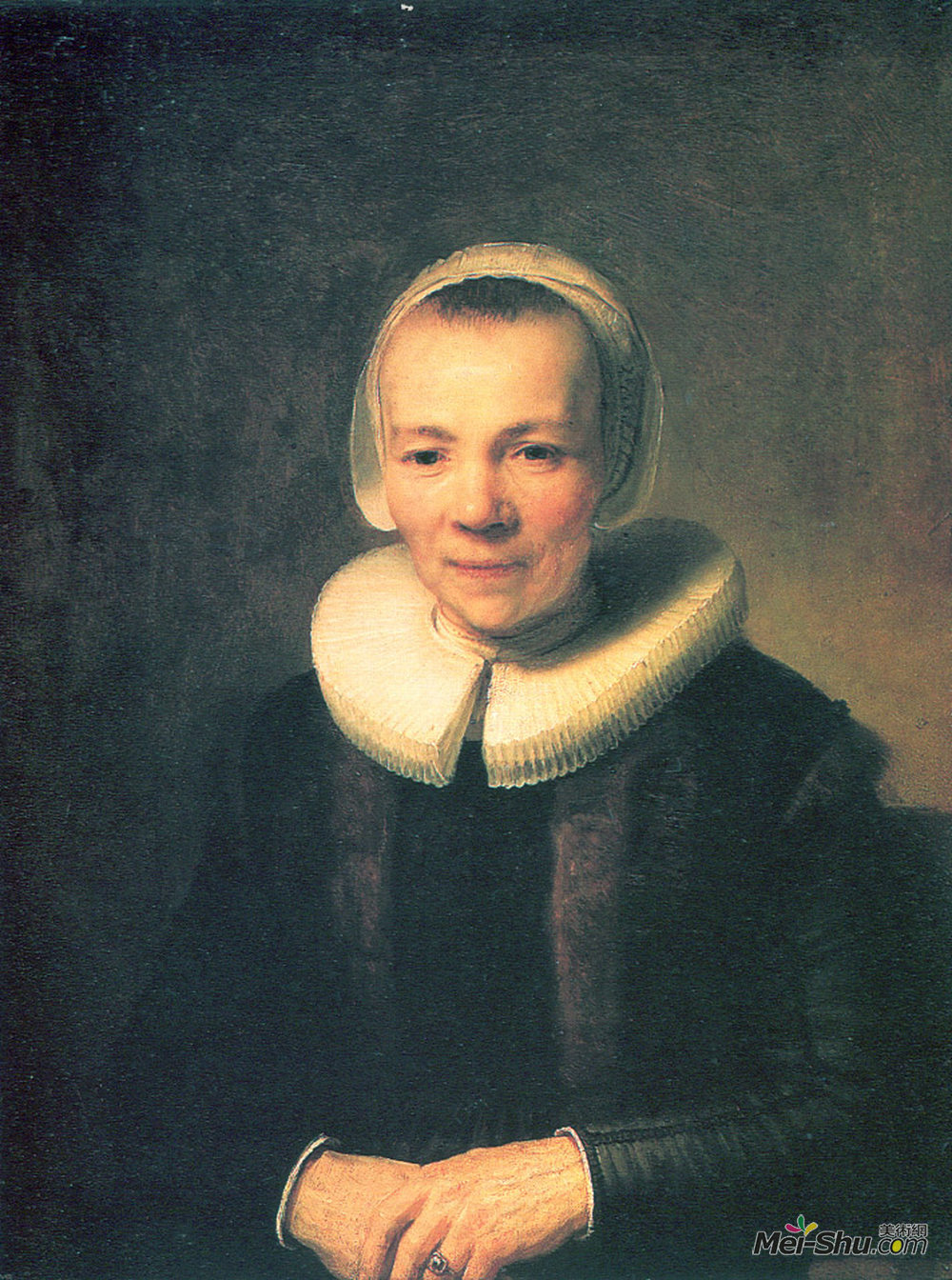 伦勃朗(Rembrandt)高清作品《Baerte Martens, Wife of Herman Doomer》