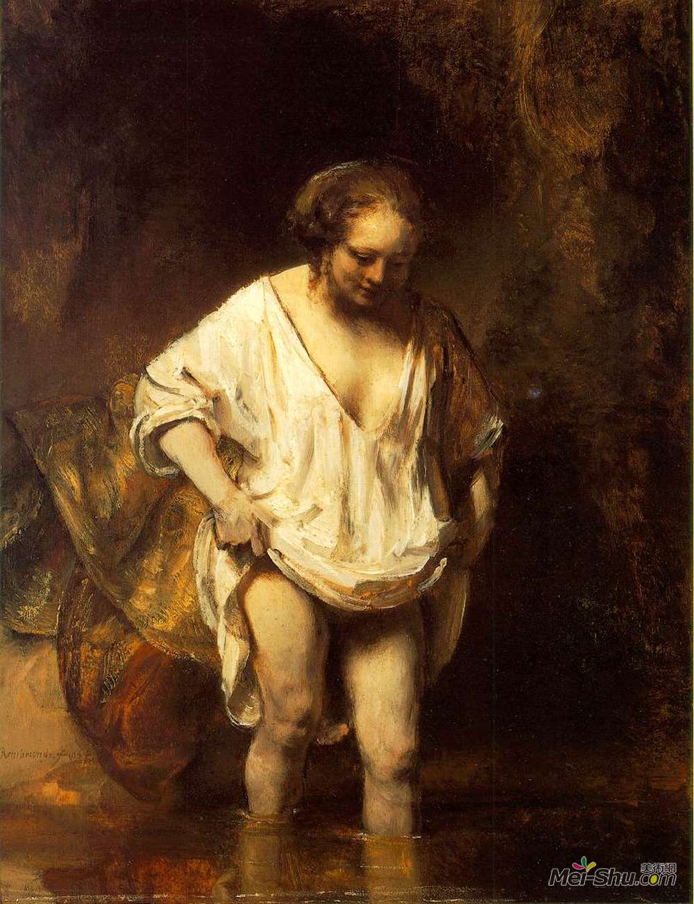 伦勃朗(Rembrandt)高清作品《洗澡河》