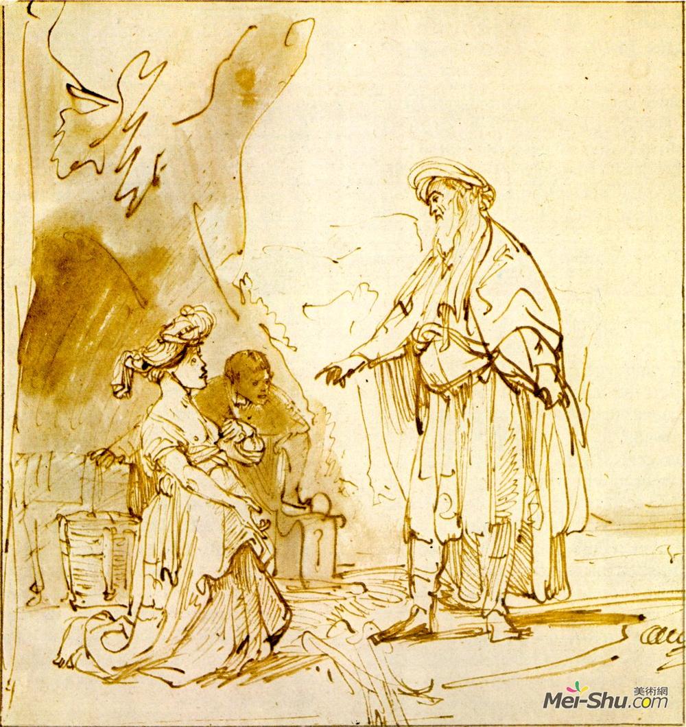 伦勃朗(Rembrandt)高清作品《波斯与鲁思》