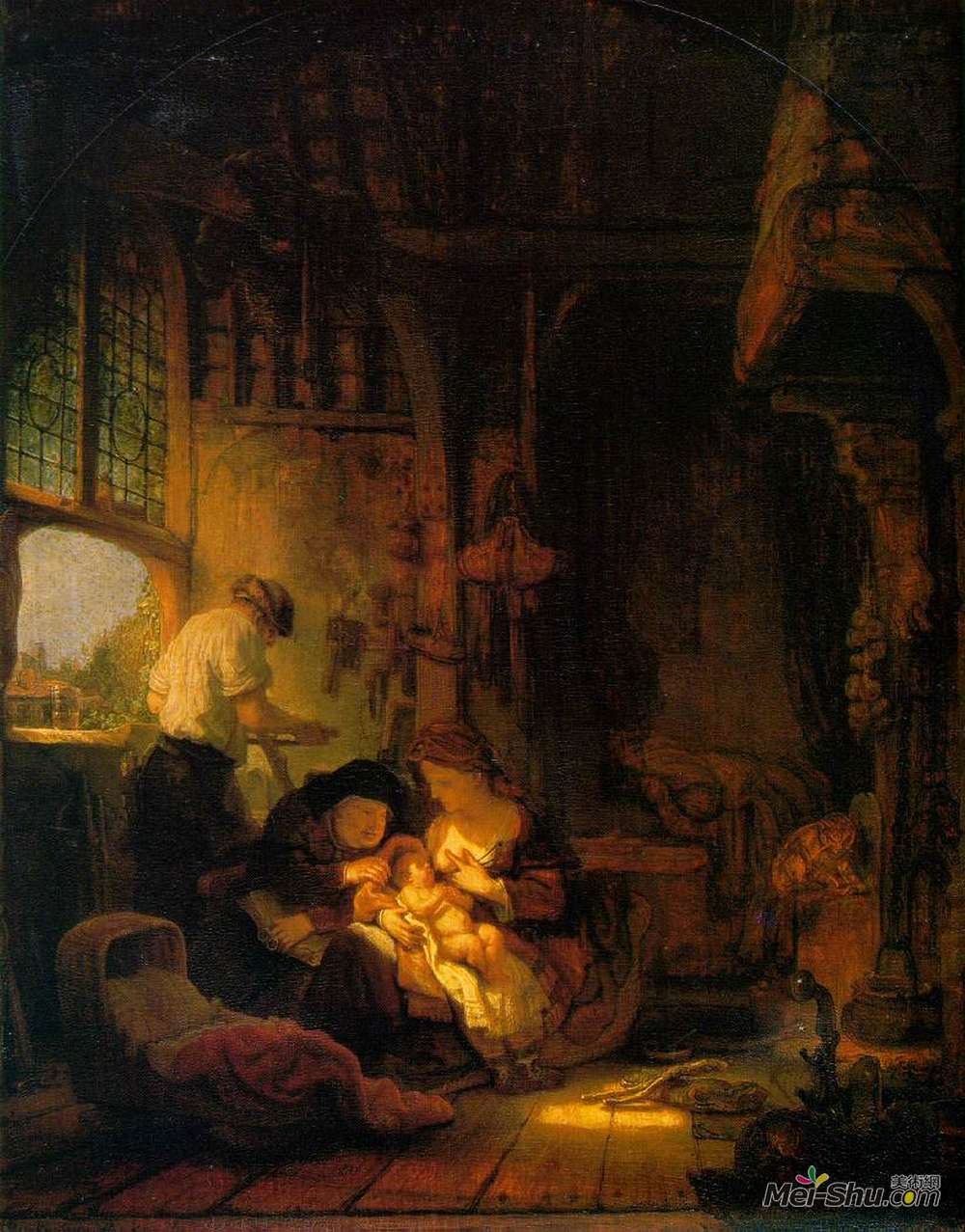 伦勃朗(Rembrandt)高清作品《神圣家庭》