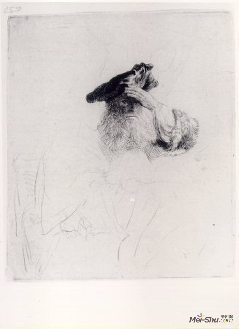 伦勃朗(Rembrandt)高清作品《老人用手遮住眼睛》