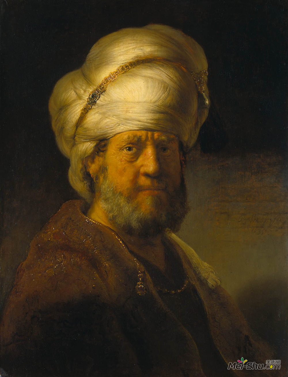 伦勃朗(Rembrandt)高清作品《东方服装中的男人肖像》