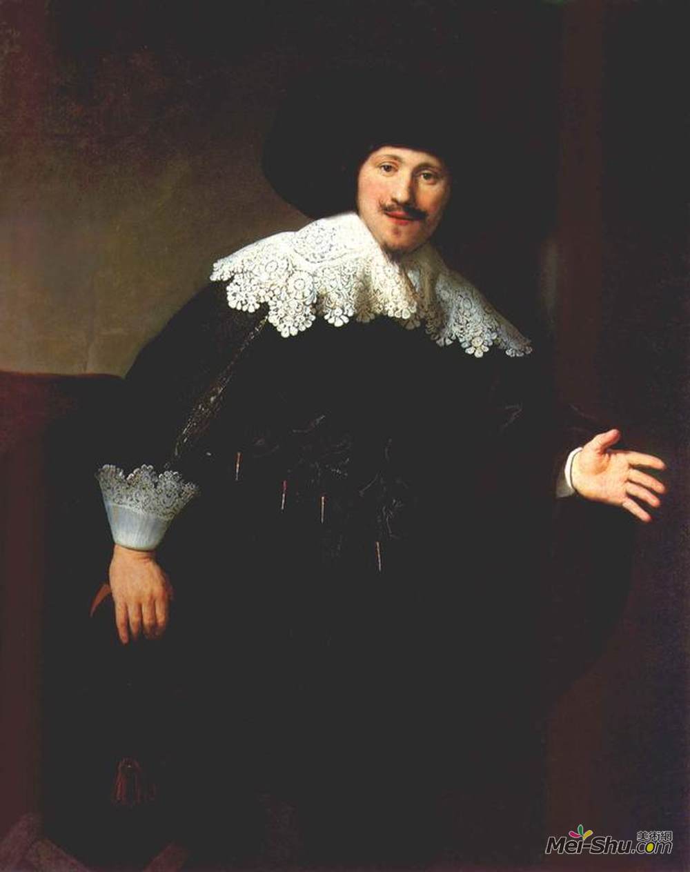 伦勃朗(Rembrandt)高清作品《坐在椅子上的坐着的人的肖像》