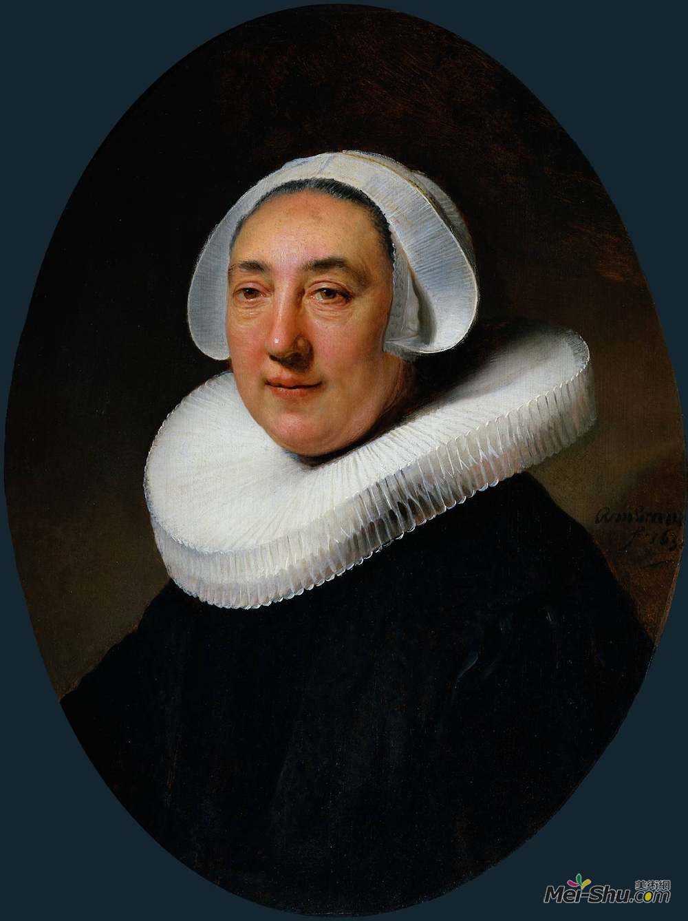 伦勃朗(Rembrandt)高清作品《Portrait of Haesje van Cleyburgh》